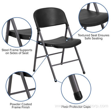 Black with gray frame poly performance folding chair